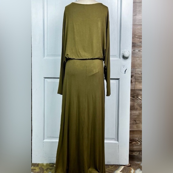Free People Alyssa Long Sleeve Wrap Dress in Olive size XL - Picture 6 of 13